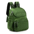 Dettaglio borsa fasciatoio trapuntata verde scuro con tasche termiche e spallacci - Verde