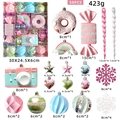 58-delige macaron kerstversiering set met snoepjes en sterren voor de kerstboom - Dessertfeest multi-stijl set (E2-50/Type C)