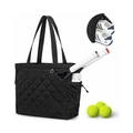 Bolso de tenis acolchado con compartimento para raqueta y bolsillo para calzado - Negro