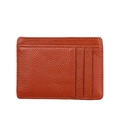 Slim RFID caramel brown leather card holder with multiple vertical card slots - Brown