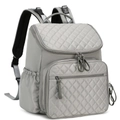 Zaino fasciatoio trapuntato grigio per passeggino con tessuto impermeabile e tasche - Grigio