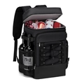 Detail view of insulated backpack interior with silver EVA lining and spacious storage - Black