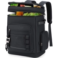 Mochila térmica negra de gran capacidad con abrebotellas y bolsillos de malla - Negro