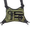 Army green tactical chest bag for outdoors made of durable nylon with adjustable straps - 27*17*5cm / Green