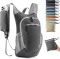 Lightweight grey foldable outdoor backpack with multi-color portable storage options - 8.5x23x39cm / Gray