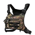 Men's tactical chest bag in woodland camouflage pattern with durable nylon material - 27*17*5cm / Camouflage