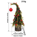 Sapin de Noël de table avec baies rouges, boule dorée et pot de fleurs noir - Creative Curved Style (E2-61)
