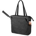Dark grey canvas tennis tote bag with racket compartment and water bottle side pocket - 43*37*18CM / Dark Gray