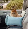 Hundeautositz in Hellblau mit gestepptem Design und weichem Fleece für kleine Hunde - Hellblau