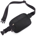 Marsupio chic in pelle PU nera con tracolla regolabile per viaggi e sport outdoor - Nero