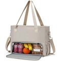 Grande borsa termica beige con tracolla e fodera interna in alluminio spesso - 43*17*32cm / Beige