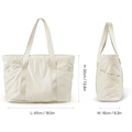 Off-white large gym tote bag with yoga mat strap and side pockets in 47cm size - Beige