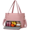 Borsa termica rosa per il pranzo a due strati con tracolla regolabile per uso esterno - 43*17*32cm / Rosa
