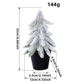 Miniature flocked Christmas tree with red berries and snow effect in a black pot 22cm - Mini Flocked Cedar Style (E2-60)