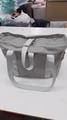 Grey large capacity nylon tote bag with yoga mat buckle for gym and travel use - Gray