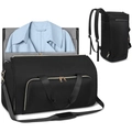 Borsa da viaggio convertibile in zaino per abiti con cerniere dorate e design nero - Nero