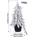 Miniature flocked Christmas tree in black pot with snow effect, 27cm height dimension - Medium Flocked Cedar Style (E2-59)