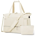 Creamy white large capacity yoga travel duffel bag set with shoe compartment - Beige