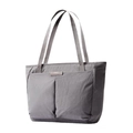 Large grey nylon tote bag for women with multiple front pockets for 15 inch laptops - Gray