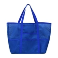 Grand sac de plage en maille bleu foncé avec neuf poches extérieures et sangles en nylon - 42*38*20cm / Bleu