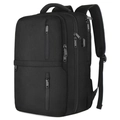 17 inch black travel laptop backpack with waterproof material and USB charging port - Black