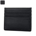 Portacarte minimalista in vera pelle nera con protezione RFID e fessure per carte - Nero (KB158)