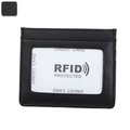 Porte-cartes noir en cuir RFID avec texture litchi et fenêtre d'identification claire - Noir (KB159 Noir)
