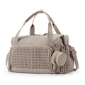 Bolso cambiador grande marrón claro en nailon acolchado impermeable con bandolera - Marrón