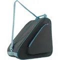 Dettaglio della borsa triangolare per pattini grigia con cinghie regolabili blu - Grigio e Blu