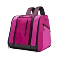 Dettaglio della borsa per scarponi da sci rosa con nylon impermeabile e fondo nero rinforzato - Rosa Rosso