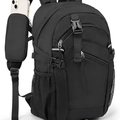 Schwarzer taktischer Rucksack mit robusten Gurten und integrierter Smartphone-Halterung - Groß (Ohne Aufbewahrungsboxen) / Schwarz