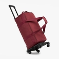 Dettaglio borsa da viaggio bordeaux con manico telescopico e ruote girevoli a 360 - 36-55L / Rosso Vino Con Trolley