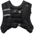 Verstellbare 5-10kg Gewichtsweste mit Reflektorstreifen für Laufen und Fitnesstraining - 3.63KG (8LB) Doppel Schnalle + Tasche / Schwarz