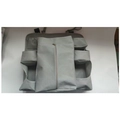 Close-up of grey crib hanging organizer featuring multiple storage pockets and zipper - 49*54*16 cm / Dark Gray