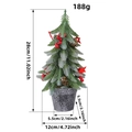Petit sapin de Noël artificiel de 28cm avec baies rouges, pommes de pin et pot gris - Potted Artificial Red Berry Style (E2-63)
