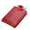 Portacarte RFID in pelle rosso scuro con linguetta rossa per un accesso rapido - Rosso