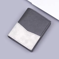 Portafoglio verticale da uomo in pelle Saffiano bicolore nero e grigio - Grigio (835 Verticale)