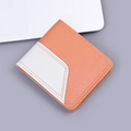 Schlankes Herren-Portemonnaie in Orange mit strukturiertem Leder und weißem Akzentpaneel - Horizontal / Kaffee und Weiß Patchwork (837 Horizontal)