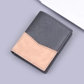 Portafoglio verticale da uomo bicolore in pelle Saffiano nera e opaca color kaki - Caffè (835 Verticale)