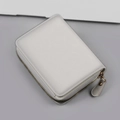 Portefeuille vertical blanc pour homme avec texture Saffiano et fermeture dorée - Blanc