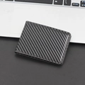 Men's bifold driver's license holder with black carbon fiber texture and stitching - Style 1 / Carbon Fiber Black
