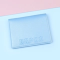 Light blue pearlescent resident household register cover with embossed Chinese characters - 2 Card Slots / Holographic Blue