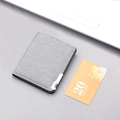 Slim grey canvas men's wallet with metal buckle and neat double stitching detail - Off-White