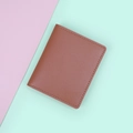 Slim brown lychee pattern leather card holder for women with multi-slot design - Brown