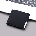 Minimalist black canvas bifold wallet for men with metal detail and sleek design - Black