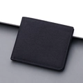 Minimalist black canvas bifold wallet for men with durable fine stitching detail - Without Label / Black