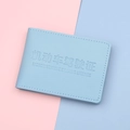 Light blue faux leather driver's license holder with detailed stitching and macaron finish - Blue