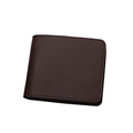 Schlanke Herrenbörse aus dunkelbraunem Saffiano-Leder im minimalistischen Business-Stil - Kaffee (105 Kreuznarbe)
