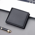 Herren-Geldbörse in Schwarz mit Litschi-Muster aus Leder im Business-Stil und Reißverschluss - Schwarz (Ohne Logo)