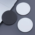 Non-slip round leather thermal coasters for cars and home in black and white colors - Black and White